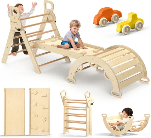 Miniatura 11 de Conjunto de Triángulo Pikler BlueWood - Azul Cielo