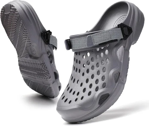 Miniatura 8 de Zuecos de verano antideslizantes para hombre, zapatos de jardín ligeros y suaves, zuecos para jardín, cocina, exteriores, playa, patio, piscina