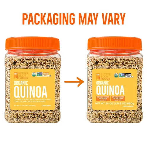 Miniatura 2 de BetterBody Foods Quinoa orgánica, vegana, sin gluten, reemplazo de arroz con bajo índice glucémico, 24 onzas