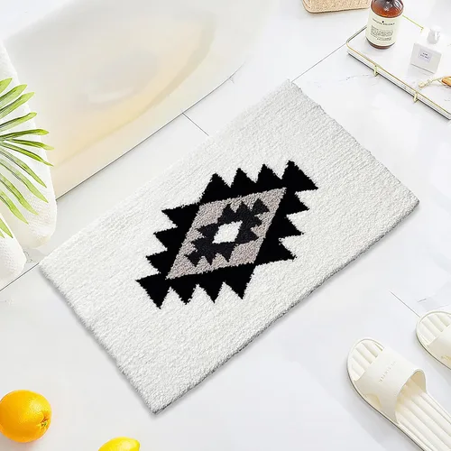 Miniatura 21 de Tapetes de baño bohemios antideslizantes geométricos, alfombras de baño esponjosas, suaves y absorbentes para baño, ducha, lavabo, hogar, entrada, L