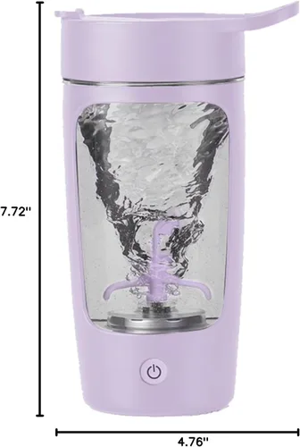 Miniatura 8 de Botella mezcladora eléctrica, botellas mezcladoras para mezclas de proteínas, Tritan sin BPA Taza mezcladora portátil, recargable, para Púrpura
