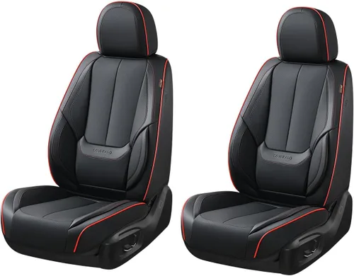 Miniatura 43 de Coverado Juego completo de fundas de asiento de automóvil, fundas de asiento negras para asientos delanteros y traseros de automóvil, protector