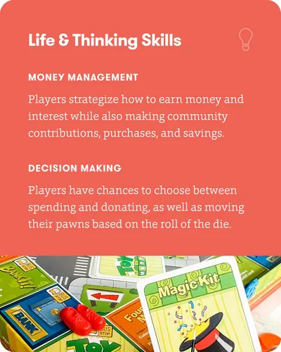 Miniatura 6 de SimplyFun BankIt! - Juego de dinero para niños - Aprende a ahorrar, gastar, donar, ganar intereses bancarios y más - Juego para niños de 8 años