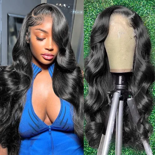 Miniatura 17 de Pelucas de cabello humano brasileño ondulado con encaje frontal HD de 13 x 4 pulgadas, sin pegamento, densidad del 150 %, línea de cabello natural