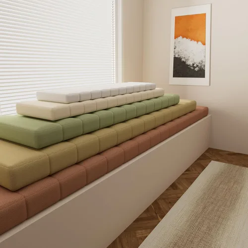 Amgo Cojín de banco personalizado para muebles de interior/exterior, cojín de asiento de ventana de forro polar circular antiarañazos de mascotas,