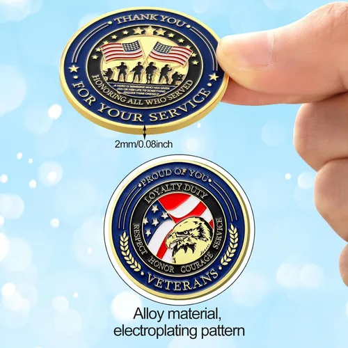 Miniatura 3 de 10 monedas militares de desafío de agradecimiento por tu servicio, desafío de apreciación militar, monedas coleccionables individuales para regalos