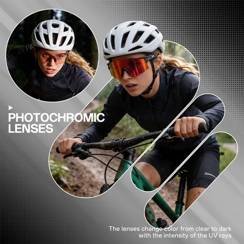 Miniatura 2 de SCVCN Fotocromático Ciclismo Gafas Deportivas Gafas de sol Hombres Mujeres Claro Bicicleta MTB UV400 Protección TR90 Frame Bike