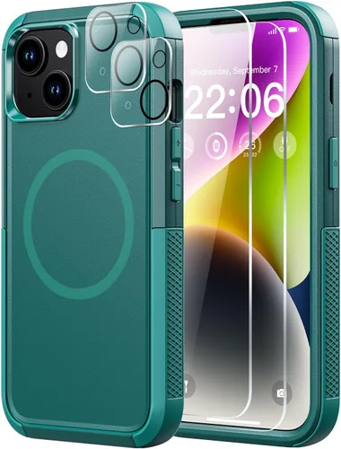 Miniatura 34 de Diverbox Funda para iPhone 13 [compatible con MagSafe] [con protector de pantalla] [a prueba de golpes] [a prueba de caídas] Funda de protección