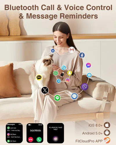 Miniatura 2 de Relojes inteligentes para mujer con llamadas Bluetooth, 4 bandas de 1.83 pulgadas, reloj de fitness para iPhone, Android, rastreador de actividad
