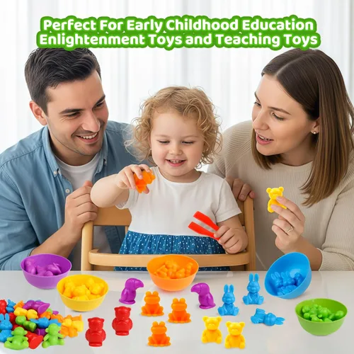 Miniatura 5 de Juegos de clasificación de animales por color con cuencos de clasificación Montessori sensorial, juguetes educativos tempranos para aprender