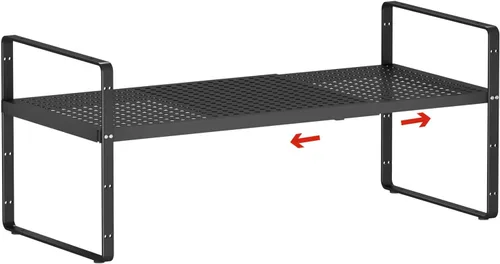 Miniatura 16 de Organizadores de estantes de gabinete expandibles de 16.5 a 27 pulgadas de largo, extensor de estantes de metal apilables para almacenamiento