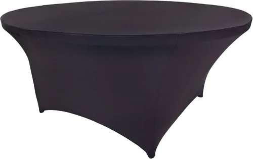 Miniatura 56 de Mantel de cóctel de elastano redondo de 24 pulgadas x 30 pulgadas de alto, color negro