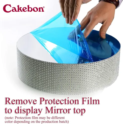Miniatura 9 de Cakebon Soportes para tartas, color plateado de 12 pulgadas con diamantes de imitación para pasteles y pasteles, espuma de poliestireno ligera