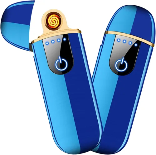 Miniatura 12 de Encendedor electrónico recargable por USB, encendido inteligente de doble cara, resistente al viento, plasma ligero, regalo portátil para novios