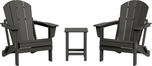 Miniatura 35 de WestinTrends Malibu HDPE - Silla plegable Adirondack de polietileno para exteriores, color negro