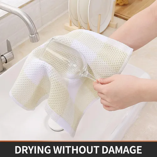 Miniatura 3 de Homaxy Trapos de cocina a cuadros de 100% algodón, 12 x 12 pulgadas, paños de cocina súper suaves y absorbentes, de secado rápido, paquete de 6