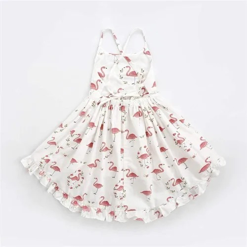 Miniatura 2 de KISSOURBABY Vintage Floral Girls Dress Summer Casual Cotton Baby Dress