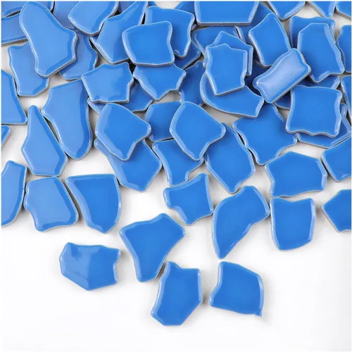 Miniatura 23 de Azulejos de mosaico de cerámica irregulares de 0.78 a 1.57 pulgadas, piezas de mosaico de 1.1 libras, piedras para decoración del hogar, platos