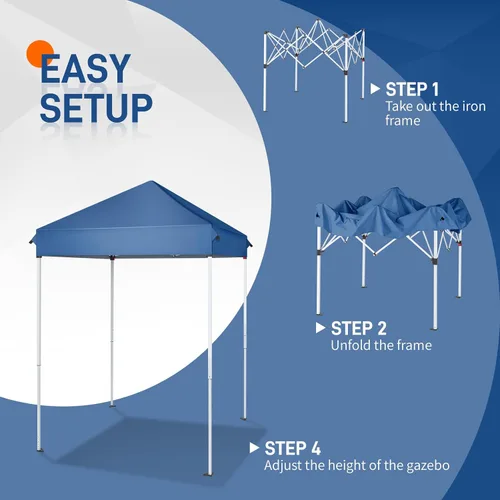 Miniatura 2 de Outvita Carpa Toldo Emergente 5x5, Carpa Toldo para Exteriores Ez Up Refugio Instantáneo con Bolsa de Transporte Patas Rectas Patio Balcón Porche