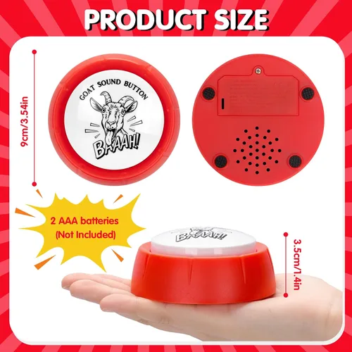 Miniatura 2 de Botón de sonido de cabra gritando para diversión de escritorio, botón de broma con sonido de cabra, perfecto para oficina, hogar, regalo de broma