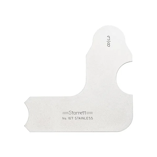 Miniatura 12 de Starrett Medidor de radio individual para radios convexos y cóncavos, ideal para carpinteros y construcciones, acero inoxidable, calibre de radio