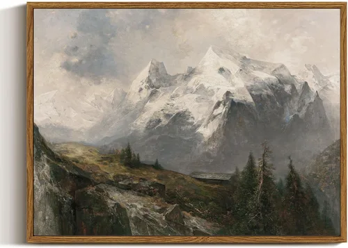 Miniatura 82 de VIYYIEA Arte de Pared en Lienzo Enmarcado Decoración del Hogar, Decoración de Granja Valles Ondulantes bajo Cielos Despejados Pintura de Pared