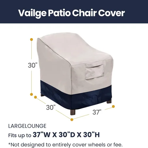 Miniatura 2 de Vailge Fundas para sillas de patio, fundas para asiento profundo de salón, resistentes e impermeables, fundas para muebles de patio al aire libre