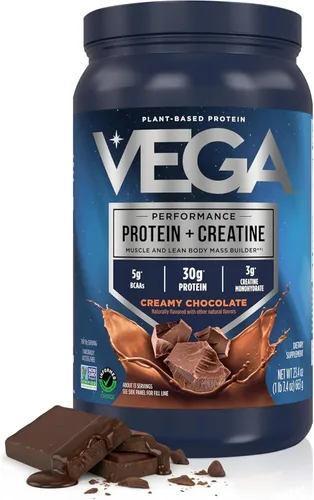 Miniatura 14 de Vega Protein + Creatina - 30 gramos de proteína a base de plantas, sabor a vainilla, 20 porciones, 3 gramos de creatina, 5 gramos de BCAA, vegano
