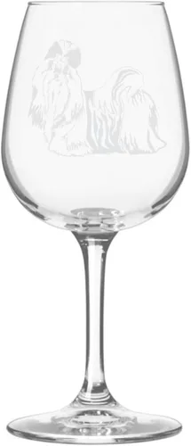 Miniatura 62 de Copa de vino de 12.75 onzas con diseño de perro grabado