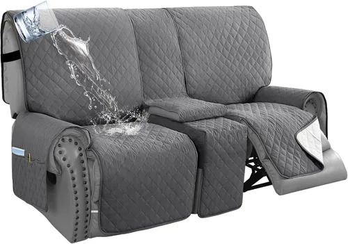 Miniatura 11 de H.VERSAILTEX Funda de sofá reclinable 100% impermeable con bolsillo para 2 asientos, antideslizante, suave, lavable, protector de muebles