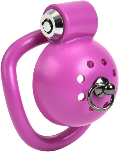 Miniatura 14 de Jaula de castidad masculina en forma de huevo con bloqueo invisible, jaula para pene con anillo de púas de sujeción completa, dispositivo