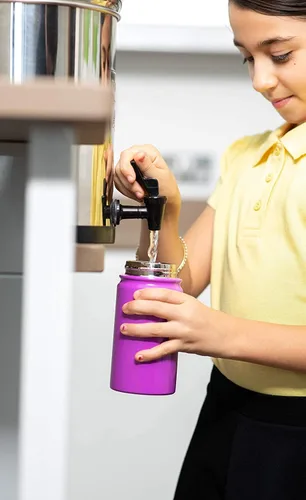 Miniatura 9 de Botella de agua para niños, 12 onzas, color azul, a prueba de fugas con popote y asa, 24 horas de frío, acero inoxidable de doble pared aislada