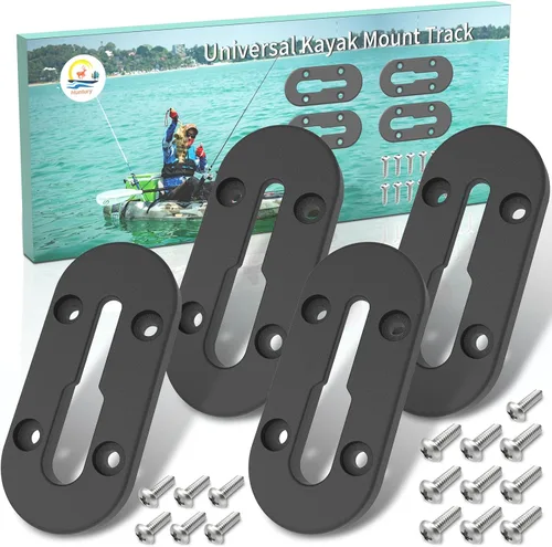 Miniatura 8 de Huntury Pista de kayak, pista de perfil bajo para kayak, riel de kayak, pista de montaje de accesorios de kayak, pista de engranajes de kayak