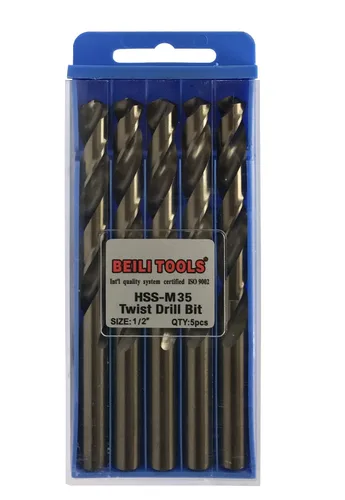 HSS M35 Brocas espirales para taladro de cobalto, 5 unidades