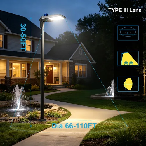 Miniatura 9 de Iluminación LED de estacionamiento de 320W (150Lm/W) 63000Lm 5000K Luces de estacionamiento LED para exteriores con montaje en poste inteligente