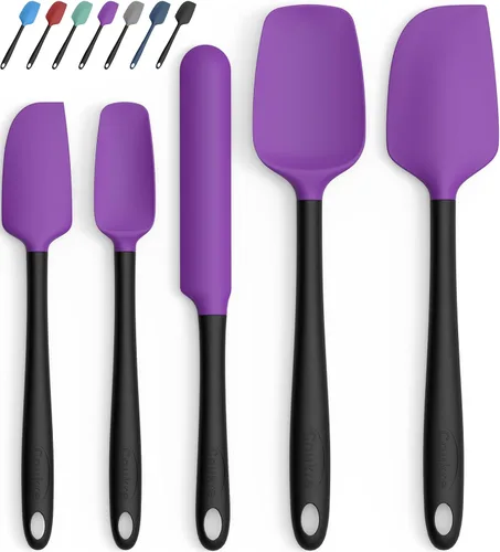 Miniatura 15 de Coukre Juego de 5 espátulas de silicona, resistentes a altas temperaturas, silicona de grado alimenticio, aptas para lavavajillas, para hornear