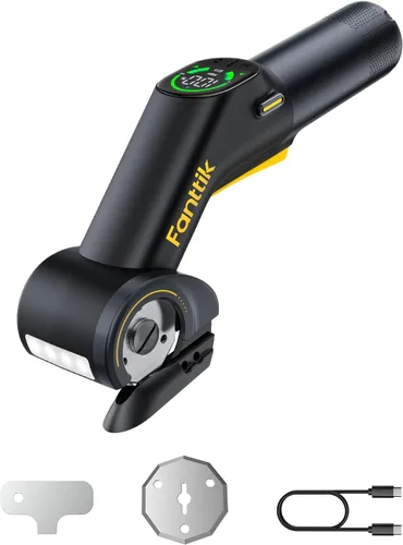 Fanttik C10 Pro BowGuide - Cortador eléctrico de cartón, tijeras inalámbricas con pantalla LED, 2 velocidades ajustables, potente cortador de caja