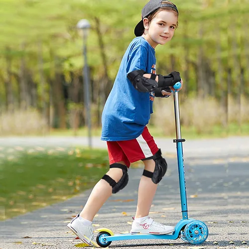 Miniatura 7 de TXJ Sports Rodilleras para niños y jóvenes, coderas con protectores de muñeca, juego de 6 unidades para niños de 3 a 14 años, monopatín, deportes