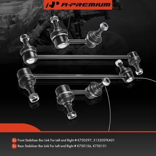 Miniatura 3 de A-Premium Kit de 4 eslabones de barra estabilizadora delantera y trasera, compatible con Honda CR-V CRV 2007-2016
