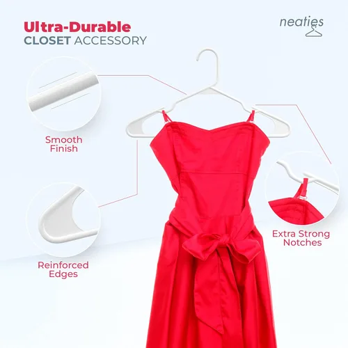 Miniatura 3 de Perchas de plástico gris para ropa Paquete de 200 unidades disponibles para 15, 30, 45, 60, 100, 150, 200 unidades, perchas de plástico