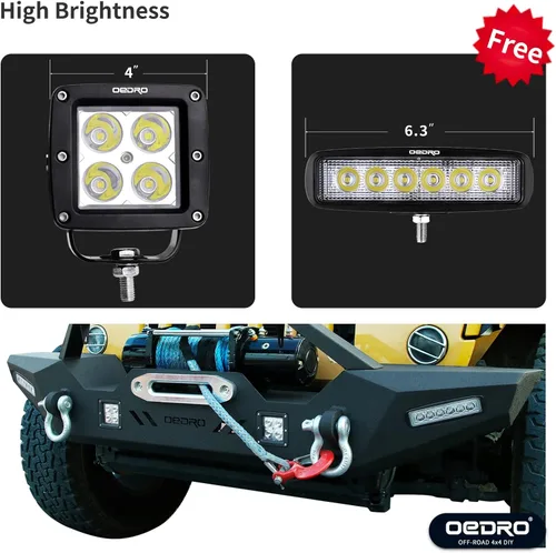 Miniatura 2 de OEDRO Parachoques delanteros y traseros, compatibles con Jeep Wrangler JK y Unlimited 2007-2018, parachoques Rock Crawler con montaje de placa