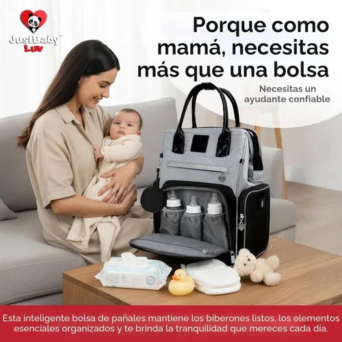 Miniatura 6 de Mochila galardonada para pañales para bebé con cambiador – Bolsa de pañales impermeable multifunción grande, bolsillos para biberones, organizador