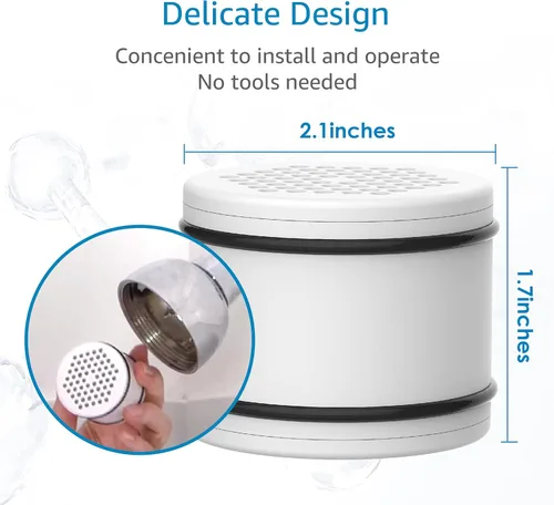 Miniatura 5 de AQUA CREST WHR-140 - Cartucho de repuesto para filtro de ducha Culligan® WHR-140, WSH-C125, ISH-100, HSH-C135, filtro de agua para cabezal de ducha