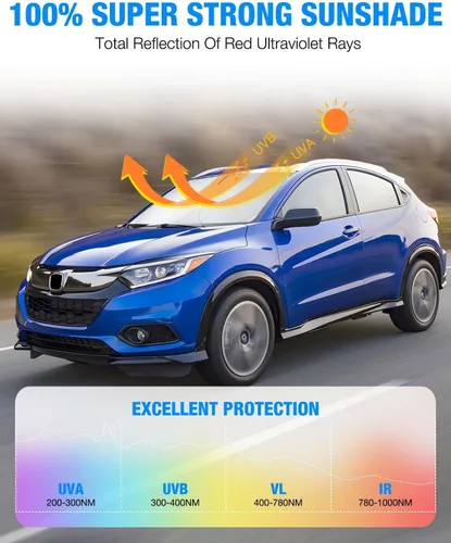 Miniatura 3 de Neverland Cubierta para parabrisas de automóvil, tela Oxford con revestimiento plateado de alta calidad, diseño plegable, protección UV para Honda