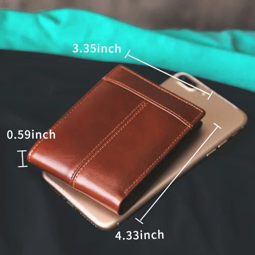 Miniatura 3 de Mens Wallet Slim Genuine Leather RFID Thin Bifold Wallets For Men Minimalist Front Pocket ID Window 12 Card Holders Gift Box