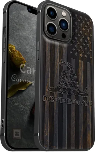 Miniatura 22 de Carveit Funda magnética de madera para iPhone 13 [madera natural y TPU suave] Funda protectora de madera única a prueba de golpes compatible