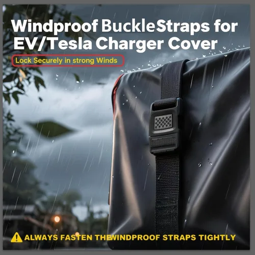 Miniatura 3 de WOLFCAR - Cubierta de cargador para Tesla para conector de pared y cargador de nivel 2, Oxford 420D impermeable y resistente al viento con correas