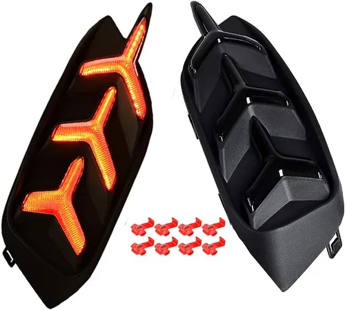 Miniatura 10 de Lámparas de reflector de parachoques LED con lente roja compatibles con Honda Civic LX EX Touring Sedan 2016-2021 - Luz de freno trasera y luz