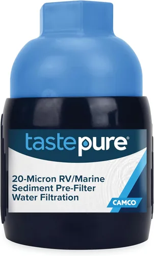 Miniatura 14 de Camco Tastepure - Filtro de agua para autocaravana, filtro de agua avanzado en línea con protector de manguera flexible, filtración GAC y KDF