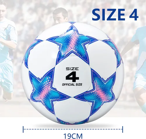 Miniatura 4 de Balón de fútbol Runleaps tamaño 1.5 y tamaño 3 y tamaño 4 y tamaño 5 para niños y adultos, pelotas de juguete con patrón de estrellas